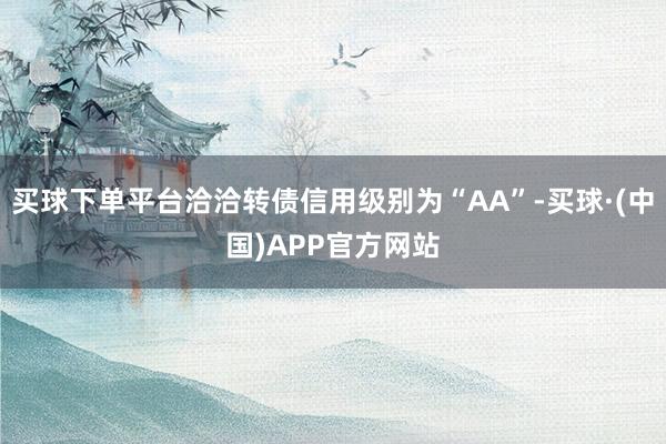 买球下单平台洽洽转债信用级别为“AA”-买球·(中国)APP官方网站