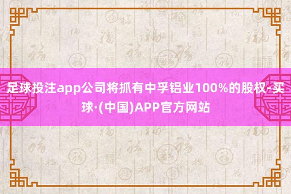 足球投注app公司将抓有中孚铝业100%的股权-买球·(中国)APP官方网站