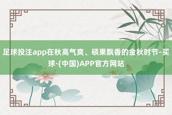 足球投注app在秋高气爽、硕果飘香的金秋时节-买球·(中国)APP官方网站