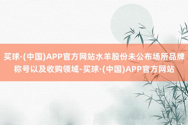 买球·(中国)APP官方网站水羊股份未公布场所品牌称号以及收购领域-买球·(中国)APP官方网站