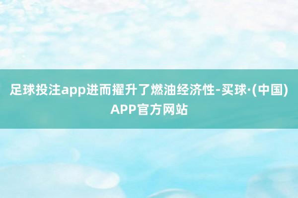 足球投注app进而擢升了燃油经济性-买球·(中国)APP官方网站