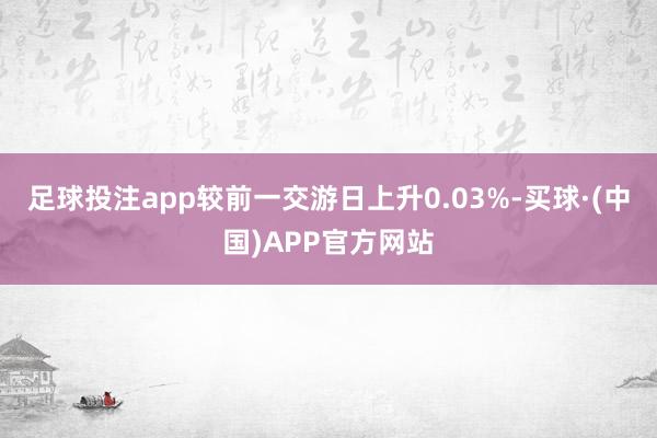 足球投注app较前一交游日上升0.03%-买球·(中国)APP官方网站