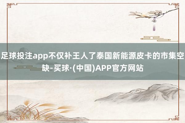 足球投注app不仅补王人了泰国新能源皮卡的市集空缺-买球·(中国)APP官方网站