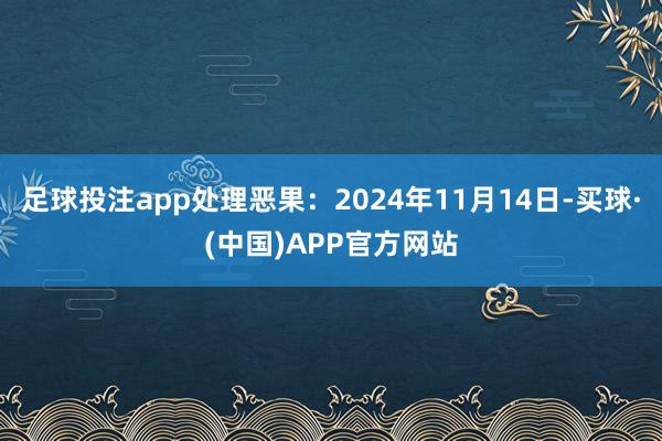 足球投注app处理恶果：2024年11月14日-买球·(中国)APP官方网站