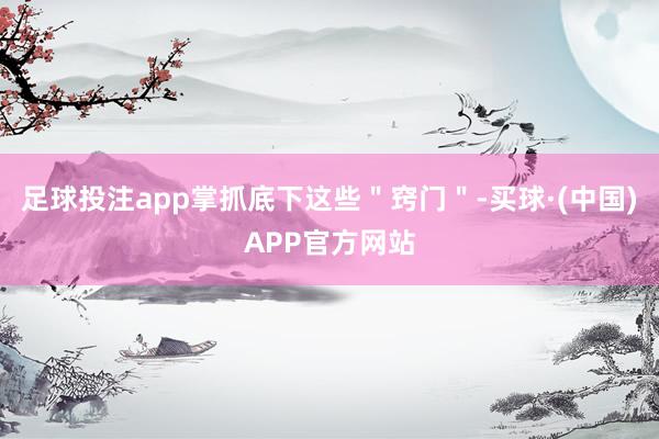 足球投注app掌抓底下这些＂窍门＂-买球·(中国)APP官方网站