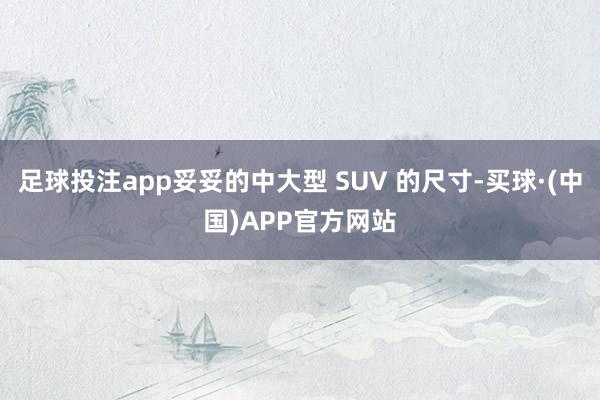 足球投注app妥妥的中大型 SUV 的尺寸-买球·(中国)APP官方网站