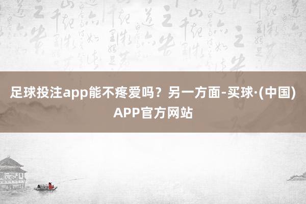 足球投注app能不疼爱吗？另一方面-买球·(中国)APP官方网站