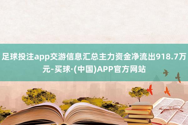 足球投注app交游信息汇总主力资金净流出918.7万元-买球·(中国)APP官方网站