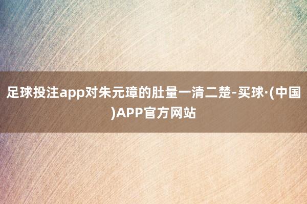 足球投注app对朱元璋的肚量一清二楚-买球·(中国)APP官方网站