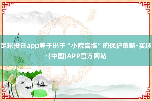 足球投注app等于出于“小院高墙”的保护策略-买球·(中国)APP官方网站