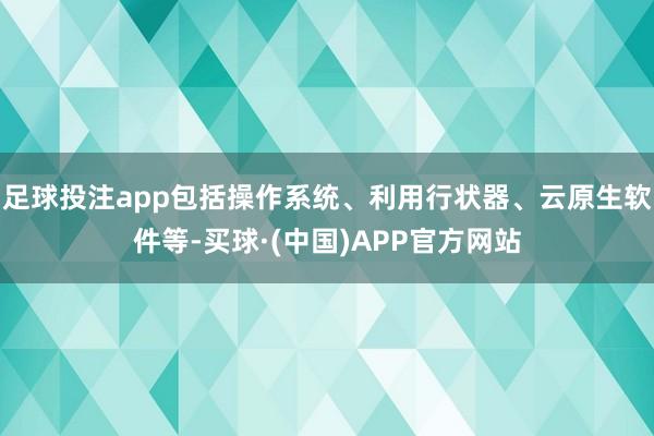 足球投注app包括操作系统、利用行状器、云原生软件等-买球·(中国)APP官方网站