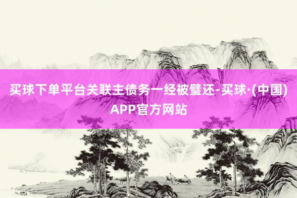 买球下单平台关联主债务一经被璧还-买球·(中国)APP官方网站