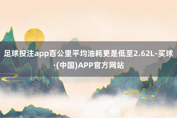 足球投注app百公里平均油耗更是低至2.62L-买球·(中国)APP官方网站